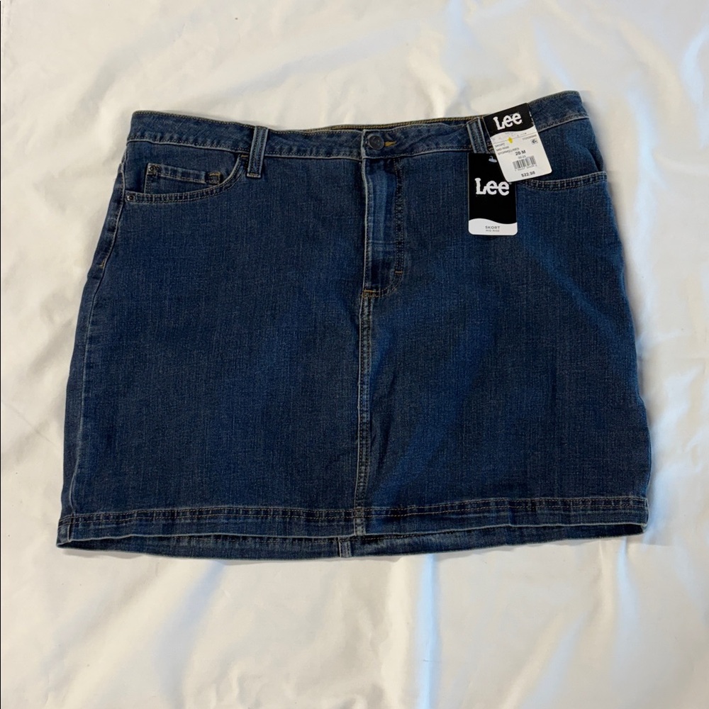 Lee Classic Blue Denim Skort Mid Rise sz 20M